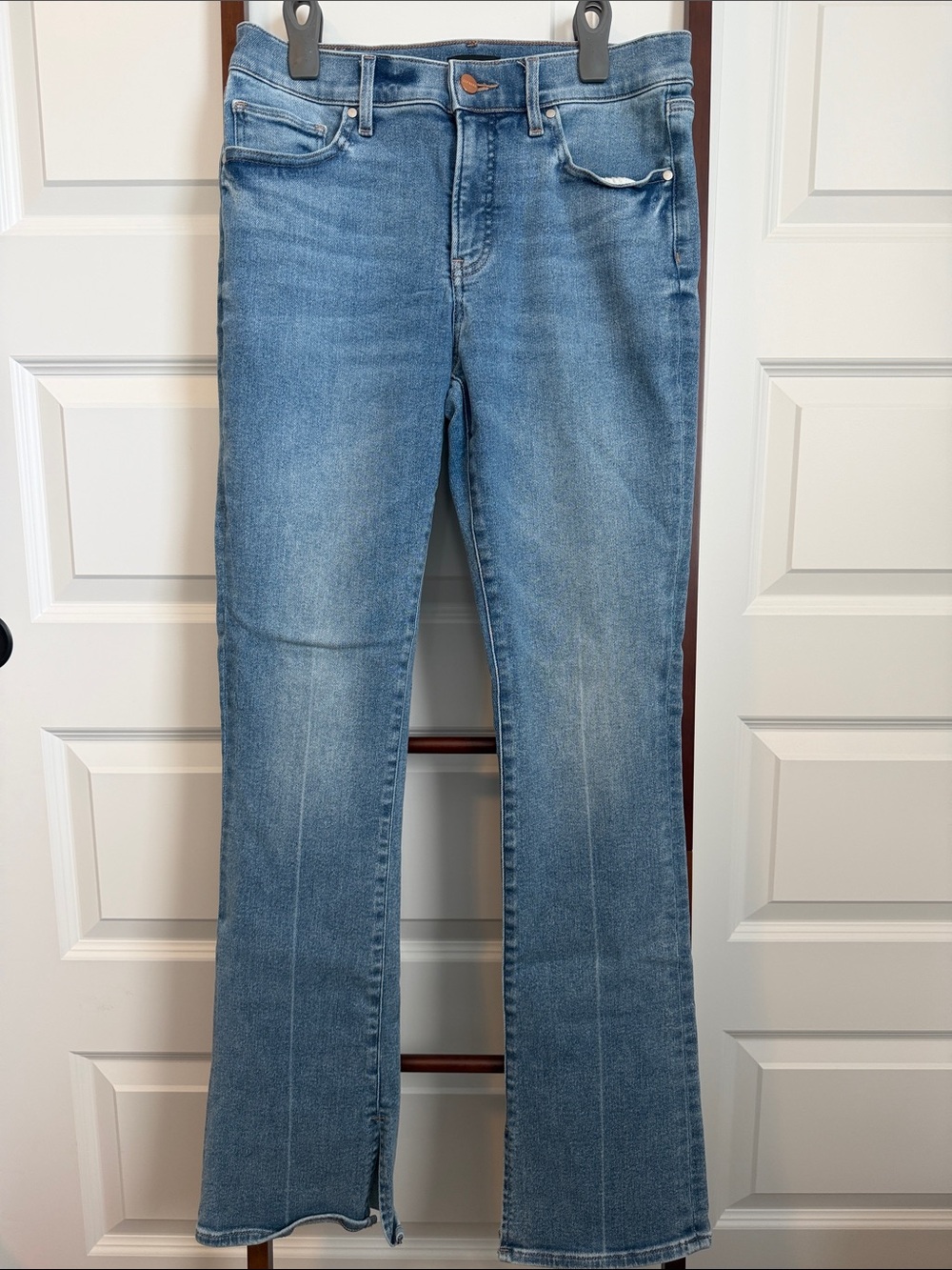 Express Light Blue Skyscraper Jeans with Subtle Fading